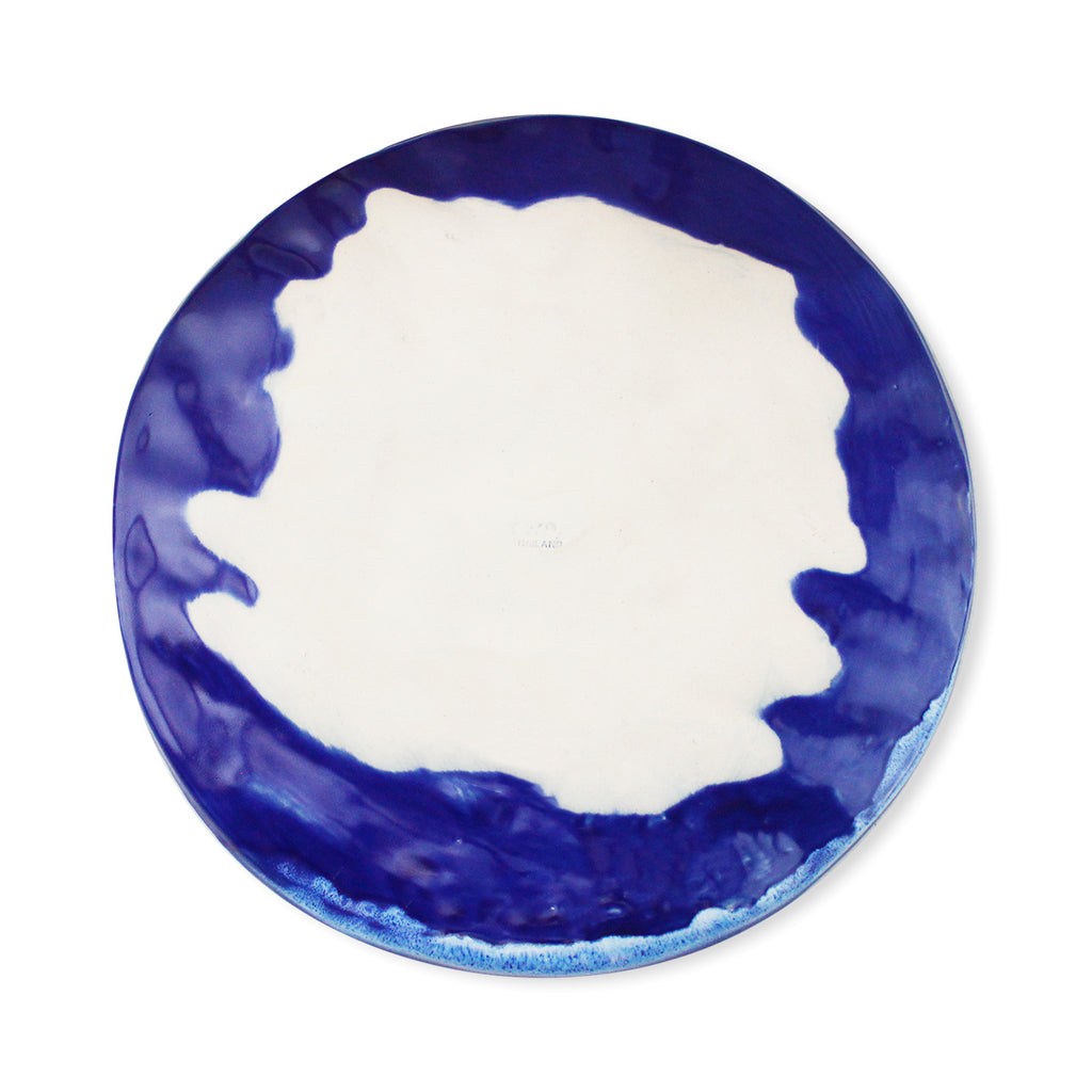 Roro Shell Plate roro Hand-Molded Reactive Blue Wavetop Rustic Plate - Set of 2, 11 Inc