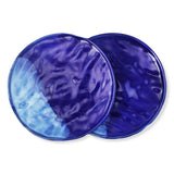 roro Hand-Molded Reactive Blue Wavetop Rustic Plate - Set of 2, 11 Inch Ceramic Stoneware with Glossy Finish