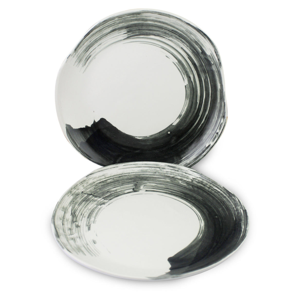 Roro Shell Plate roro Contemporary Stoneware - Hand-Thrown Drip Paint Dinner Plate, 11