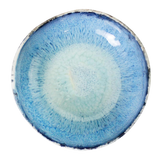 roro 8 Inch Handmade Coral Ceramic Stoneware Bowls Set of 2 - Rustic Charm, Tropical Style, Coral Blue with Rustic Textured Finish, Serving Bowls for Beach