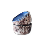 roro Reactive Rough Edge Ceramic Sauce Bowl, Blue Celadon, 2.5 Inch, Round, Rustic Asian Style, Set of 2