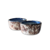 roro Reactive Rough Edge Ceramic Sauce Bowl, Blue Celadon, 2.5 Inch, Round, Rustic Asian Style, Set of 2