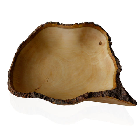 16 Inch large Mango Wood Fruit Bowl with Bark Edges rorodecor.myshopify.com